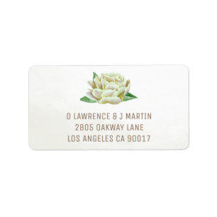 Cream Peony Address Labels
