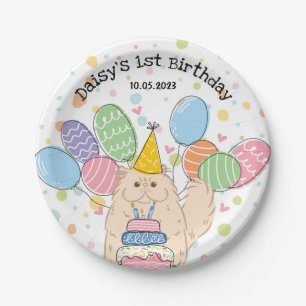 Cream Persian Cat Birthday Party Paper Plates