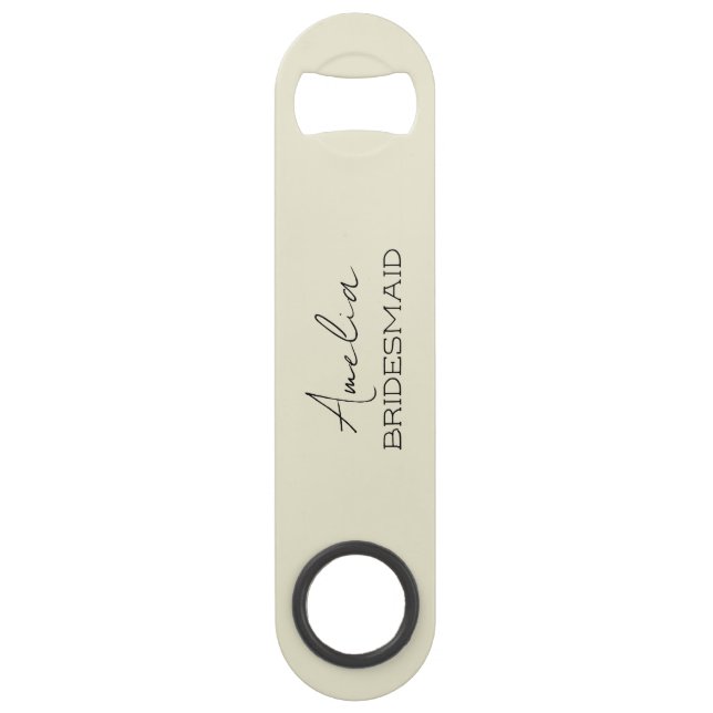 Cream Personalised Bridesmaid Bottle Opener (Front)