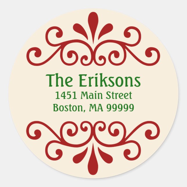 Cream Personalised Christmas Address Labels (Front)