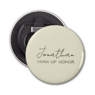 Cream Personalised Man of Honour Bottle Opener