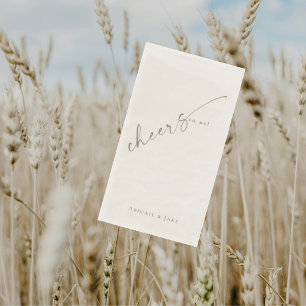 Cream Personalized Cheers to Us Wedding Guest Napkin