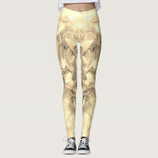 Cream Petals On Sepia Tones Leggings