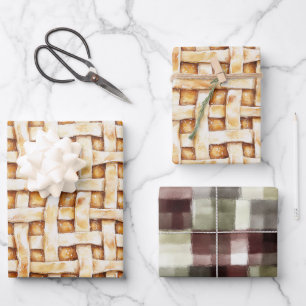 Cream Pie Crust Birthday Wrapping Paper Sheet