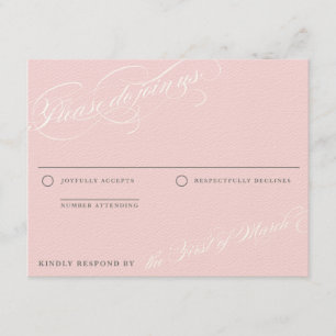 Cream, Pink & Grey • Custom RSVP Card