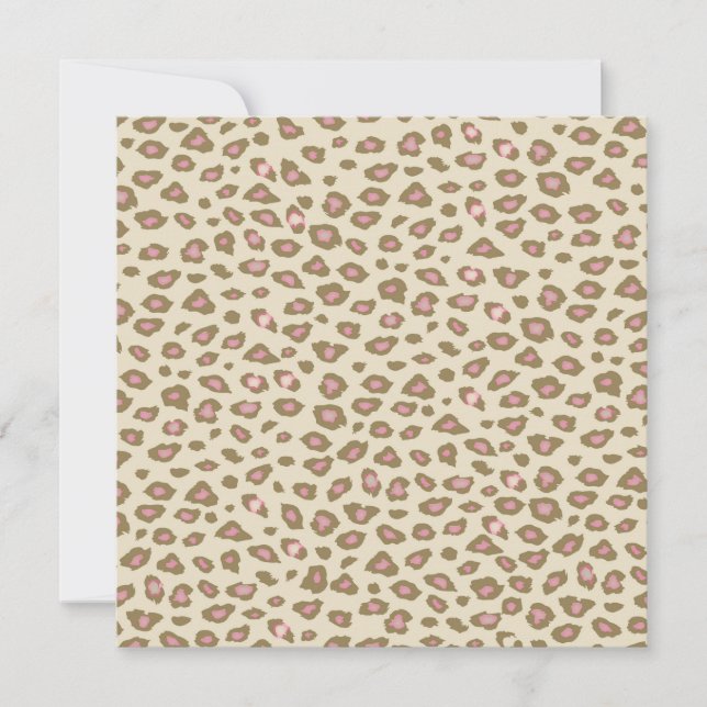 Cream Pink Leopard Print Birthday Invitation (Front)