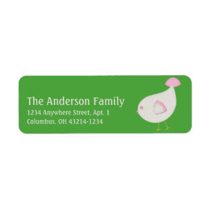 Cream & Pink Little Birdie 1 Chic Address Labels