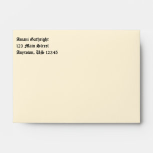 Cream Plain Simple A6 4x6 Return Address Envelopes