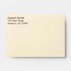 Cream Plain Simple A6 4x6 Return Address Envelopes