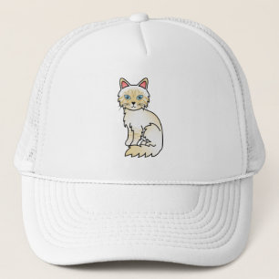 Cream Point Tabby Birman / Ragdoll Cartoon Cat Trucker Hat