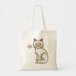 Cream Point Tabby Birman / Ragdoll Cat Love Tote Bag