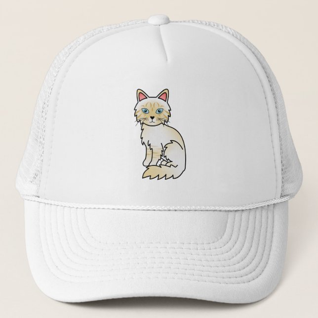 Cream Point Tabby Birman / Ragdoll Cat Trucker Hat (Front)