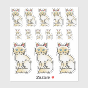 Cream Point Tabby Birman/Ragdoll Cute Cartoon Cats