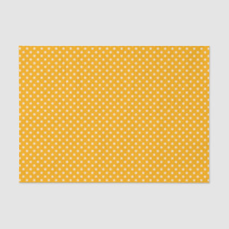 Cream Polka Dots On Yellow Tissue Paper