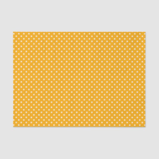 Cream Polka Dots On Yellow Tissue Paper (Front)