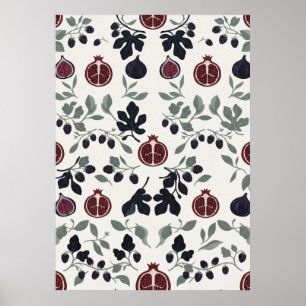 Cream Pomegranate Fig Blackberry Folk Poster