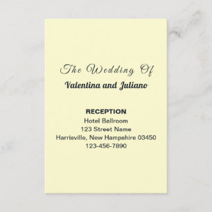 Cream Portrait Wedding Reception Enclosure Card