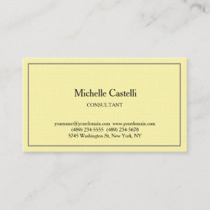 Cream Premium Linen Professional Unique Classical Business Card