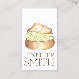 Cream Puff Pastry Dessert Chef Bakery Food Blogger Business Card