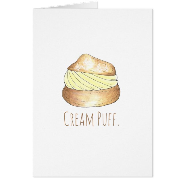 Cream Puff Puffs Creampuff Dessert Foodie Card (Front)