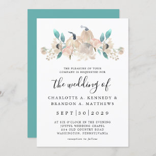 Cream Pumpkin and Eucalyptus Fall Chic Invitation