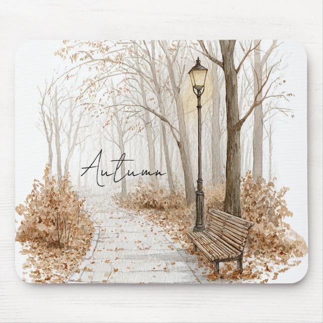 Cream Pumpkins Acorns Mouse Mat (Front)