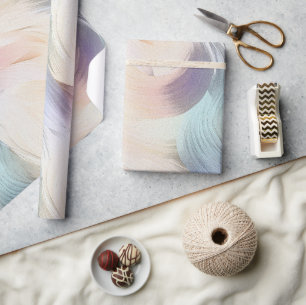 Cream Purple Aqua Pink Swirl Wrapping Paper
