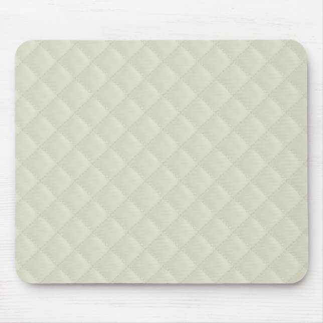 Cream Quilted Leather Mouse Mat (Front)