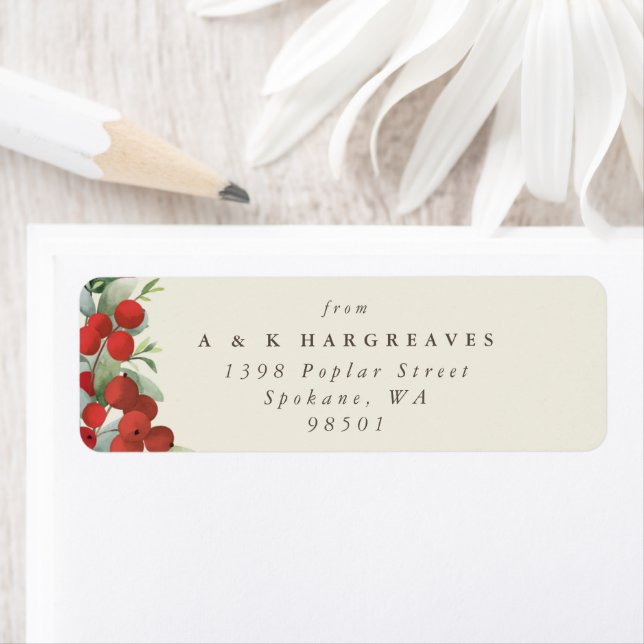 Cream Red Berries+Eucalyptus Christmas Address (Insitu)