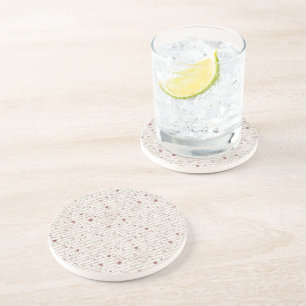 Cream Red Hearts Coaster