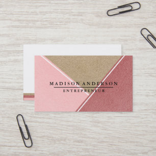 Cream Red & Pink Modern Finance Consultant Business Card