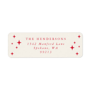 Cream & Red Retro Stars Return Address