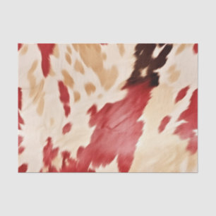 Cream Red Western Cowhide  Tissue Paper