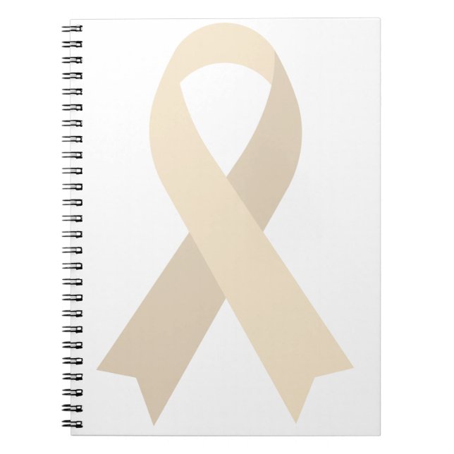 Cream Ribbon Degenerative Disc Disease Atrophy Notebook (Front)