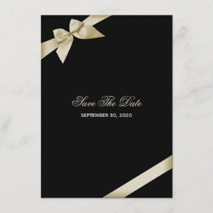 Cream Ribbon Wedding Save The Date