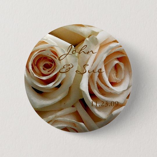 Cream Rose Bouquet - Round Button