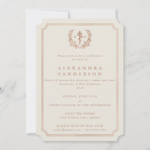 Cream + Rose Gold Faux Foil Graduation Invitation