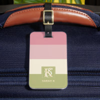 Cream Rose Green Colour Palette Stripes Monogram