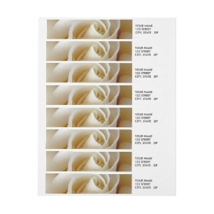 Cream Rose Wedding Photo Wrap Around Label