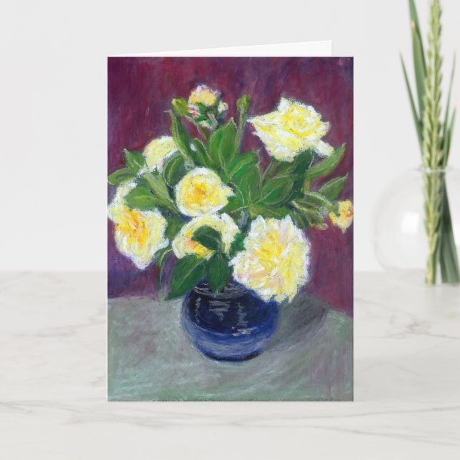 Cream Roses Birthday Card (Front)