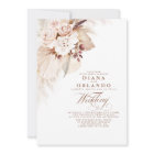 Cream Roses Botanical Pampas Grass Boho Wedding