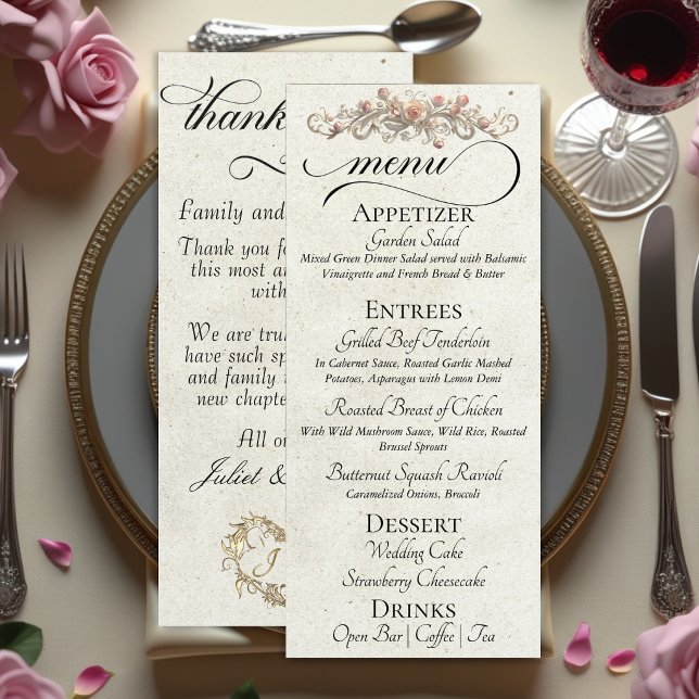 Cream - Roses, Heart & Thank You Menu (Creator Uploaded)