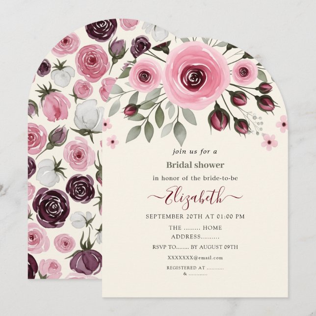 Cream Roses Invitation (Front/Back)