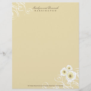 Cream Roses & Swirls Personal Letterhead
