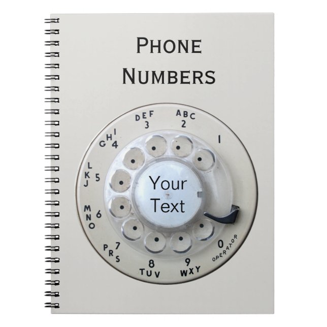 Cream Rotary Telephone Dial Notebook (Front)