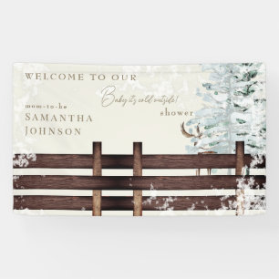 Cream Rustic Baby it's Cold Outside Welcome Banner