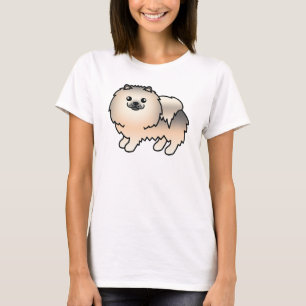 Cream Sable Pomeranian Cute Cartoon Dog T-Shirt
