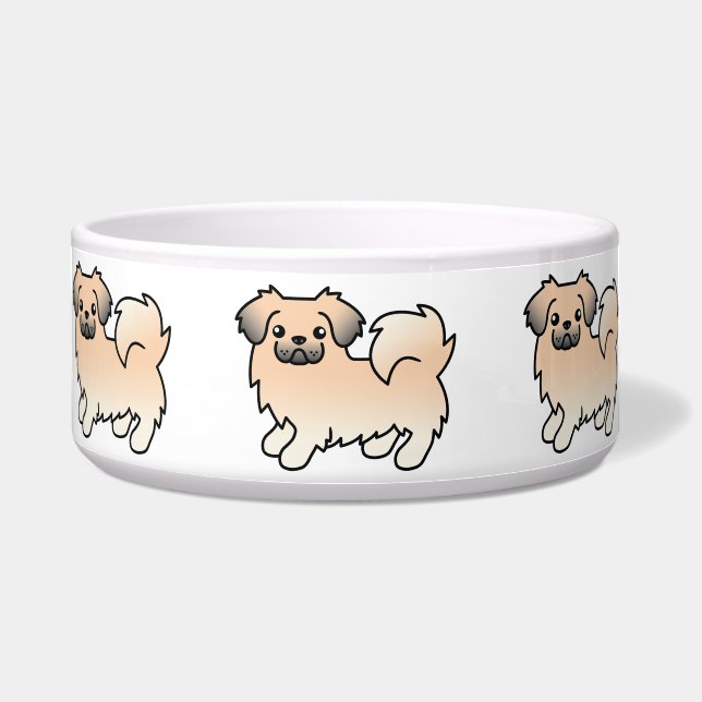 Cream Sable Tibetan Spaniel Cartoon Dog (Front)