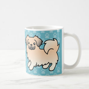 Cream Sable Tibetan Spaniel Cartoon Dog Coffee Mug
