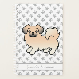 Cream Sable Tibetan Spaniel Cartoon Dog & Text Planner